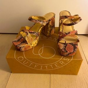 Urban Outfitters Snakeskin Strappy Heels